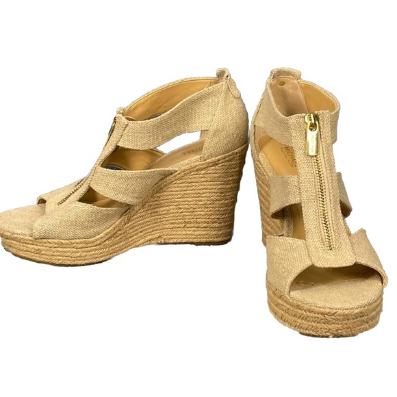 Michael Kors Women's Damita Platform Wedge Espadrilles Natural Lyst Sz 10M - Picture 2 of 10